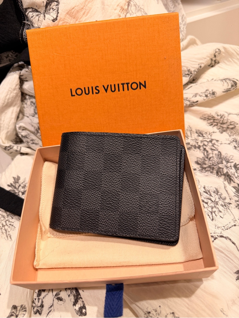 Louis Vuitton Black Textured Leather Money Clip Wallet